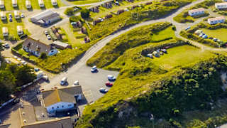 A drone image of our stunning Cornwall park, St Ives Bay.