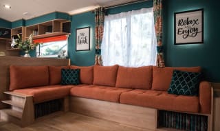 The lounge area of our exclusive accommodation, Burst of Blue. image