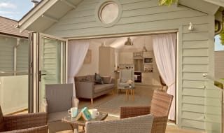 The decking area of our Exclusive Beach Lodge at The Bay Colwell. Book your holiday now! image