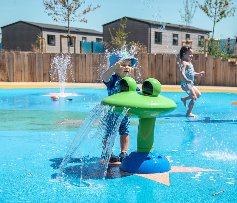 Splash pad at Mill Rythe Holiday Park.