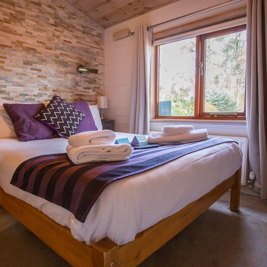 Comfortable double bed with pillows & linen included