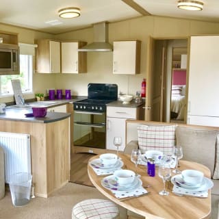 The inside of one of our preloved static caravans. image
