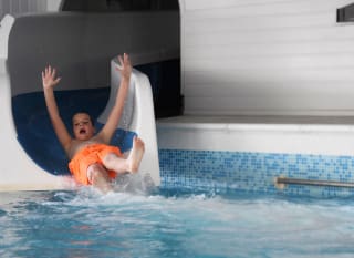 Indoor pool with flume image