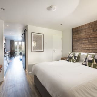 Comfortable double bed with pillows & linen included