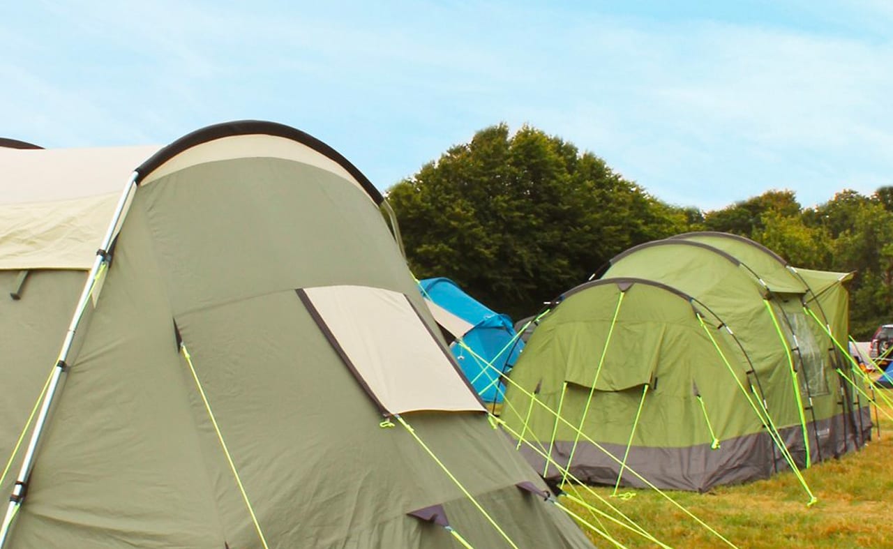 Two tents pitched at one of our holiday parks. image