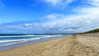 A view of the beach at St Ives Bay Holiday Park.