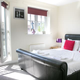 Comfortable double bed with pillows & linen included