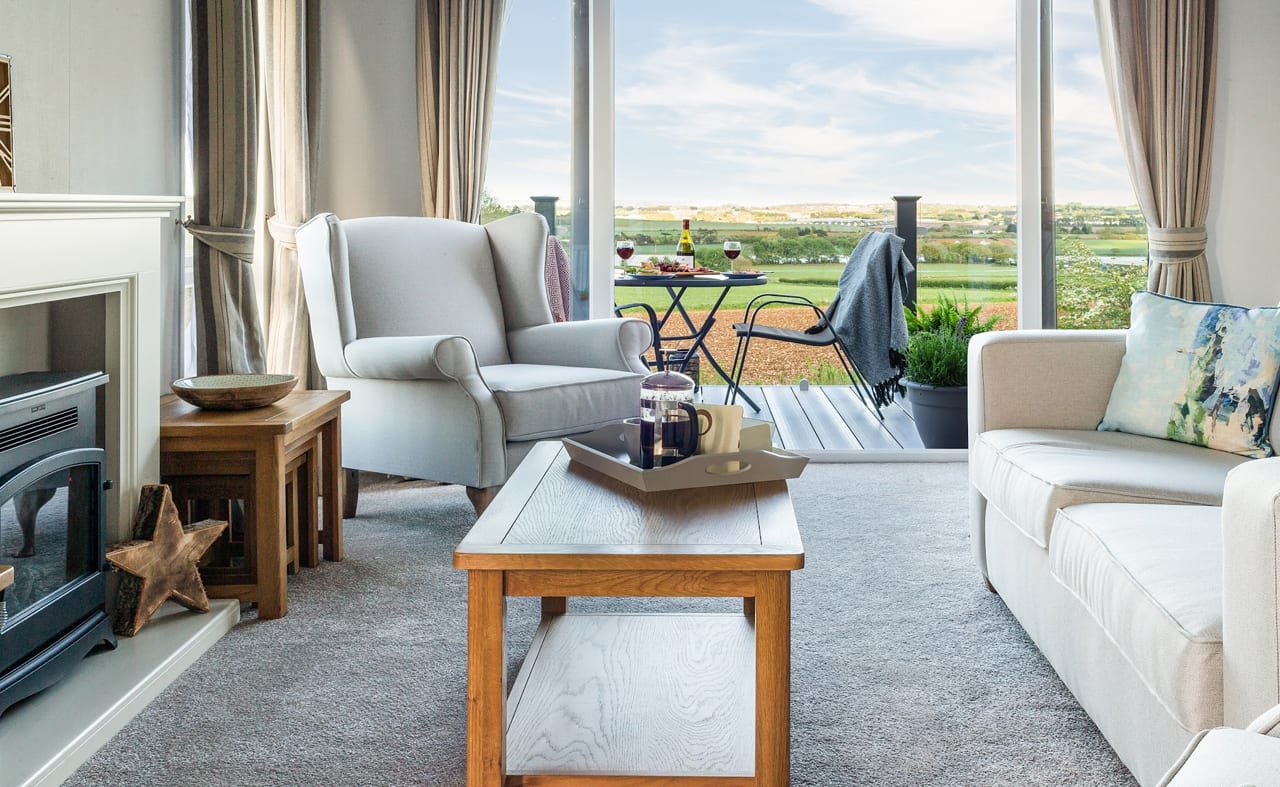 The interior of one of holiday homes with stunning views. image