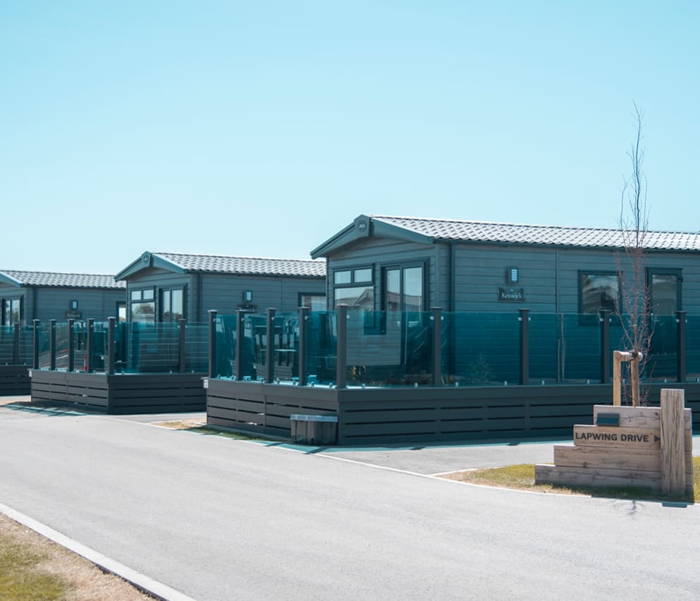 Exterior of our lodges at Mill Rythe Holiday Park, Hampshire.