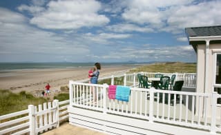 A family at one of our beach holiday parks. image