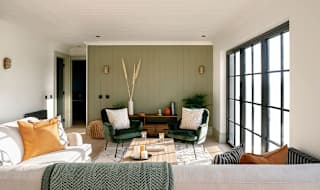 Interior of barn living area at Retallack Resort and Spa.