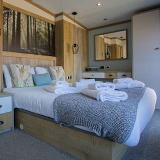 Double bed with comfy pillows