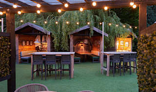 Our garden terrace and outdoor pods are the perfect place for a bite to eat