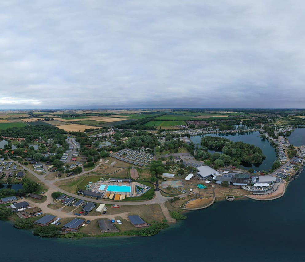 An aerial image of our lakeside paradise, Tattershall Lakes.