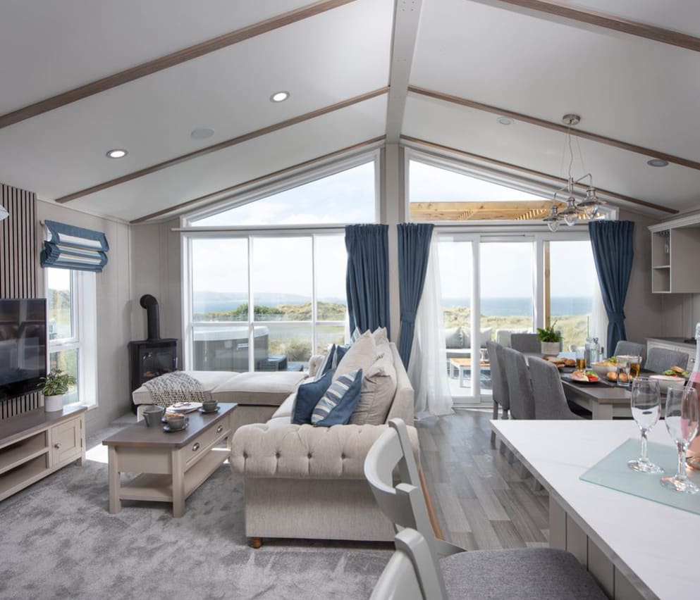 The living area of our exclusive accommodation at St Ives Bay, The Thalassa. The perfect way to stay.
