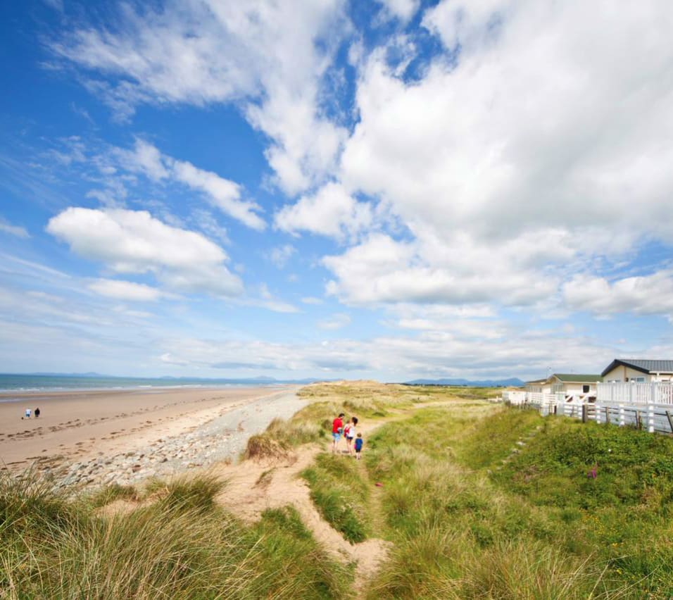 A view from our holiday homes at Barmouth Bay showing the direct access to the beach. image