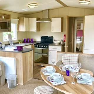 The inside of one of our preloved static caravans. image