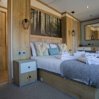 Double bed with comfy pillows