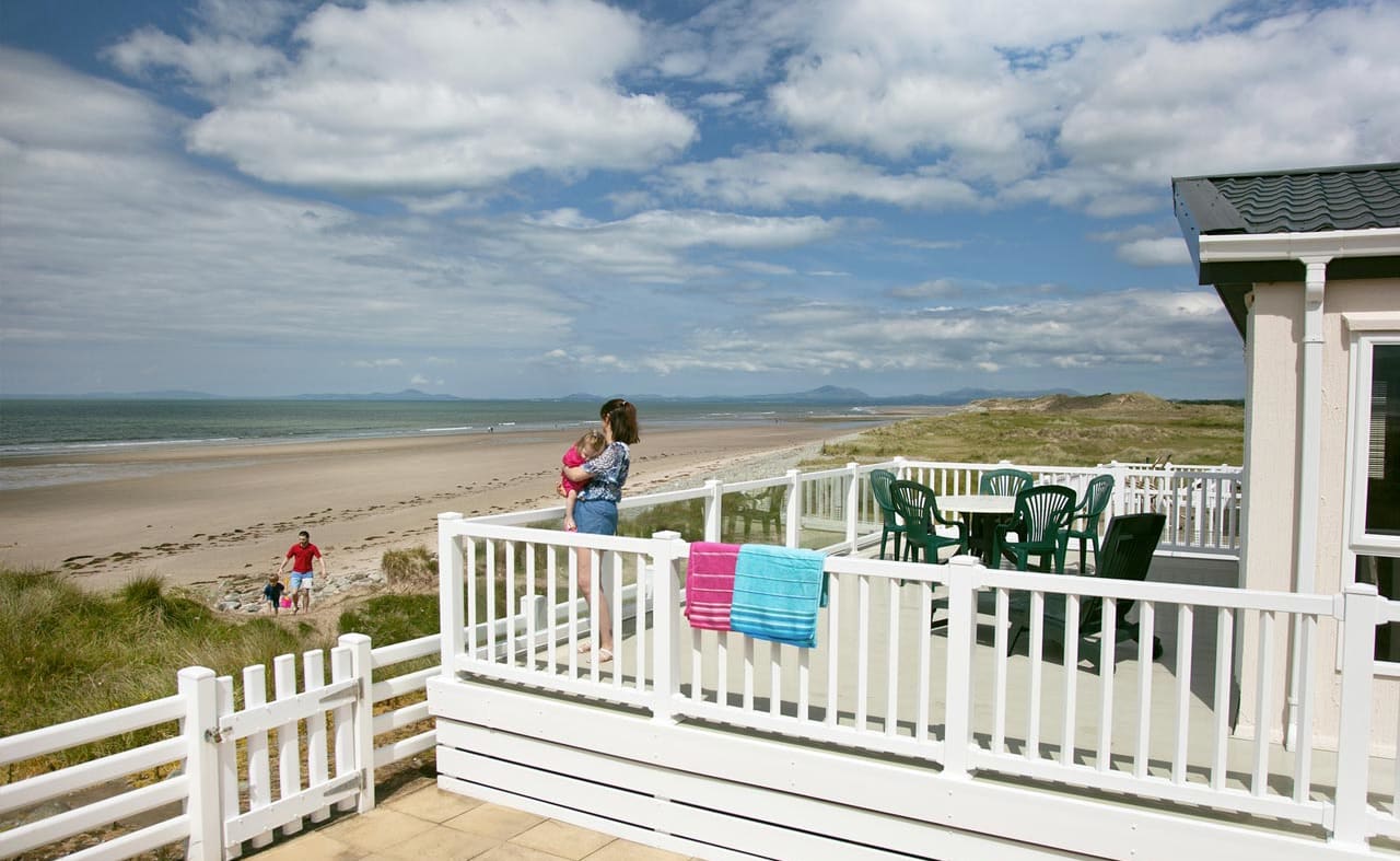 A family at one of our beach holiday parks. image