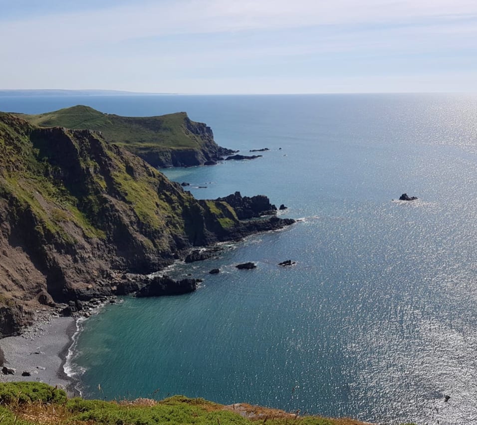 A view of a cove in Cornwall. image