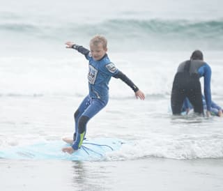Surfing at Newquay Bay