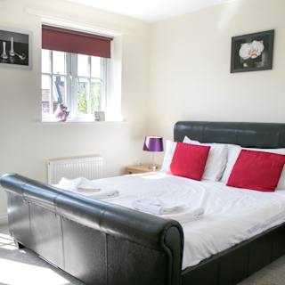Comfortable double bed with pillows & linen included