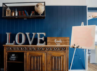Love sign at wedding held at Beahcomber Entertainment Centre. image