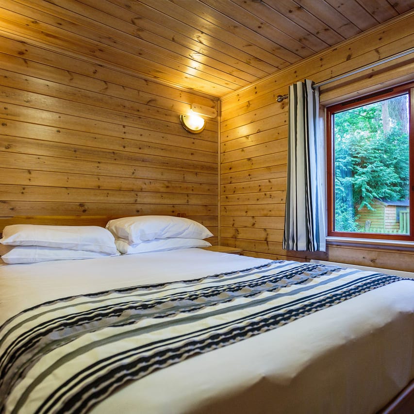 Comfortable double bed with pillows & linen included
