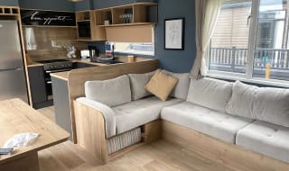 The living area of one of our spacious accommodation, The Oakwood. Book your holiday now! image
