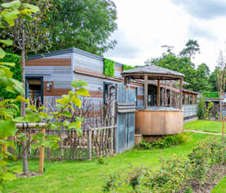 The exterior of our stunning woodland accommodation at Sandy Balls Holiday Village, Hampshire.
