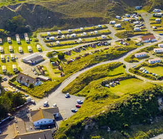 A drone image of our stunning Cornwall park, St Ives Bay.