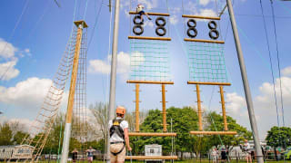 The high ropes course at our Lincolnshire holiday park, Tattershall Lakes.