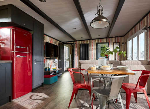 Caravan interior at Mersea Island