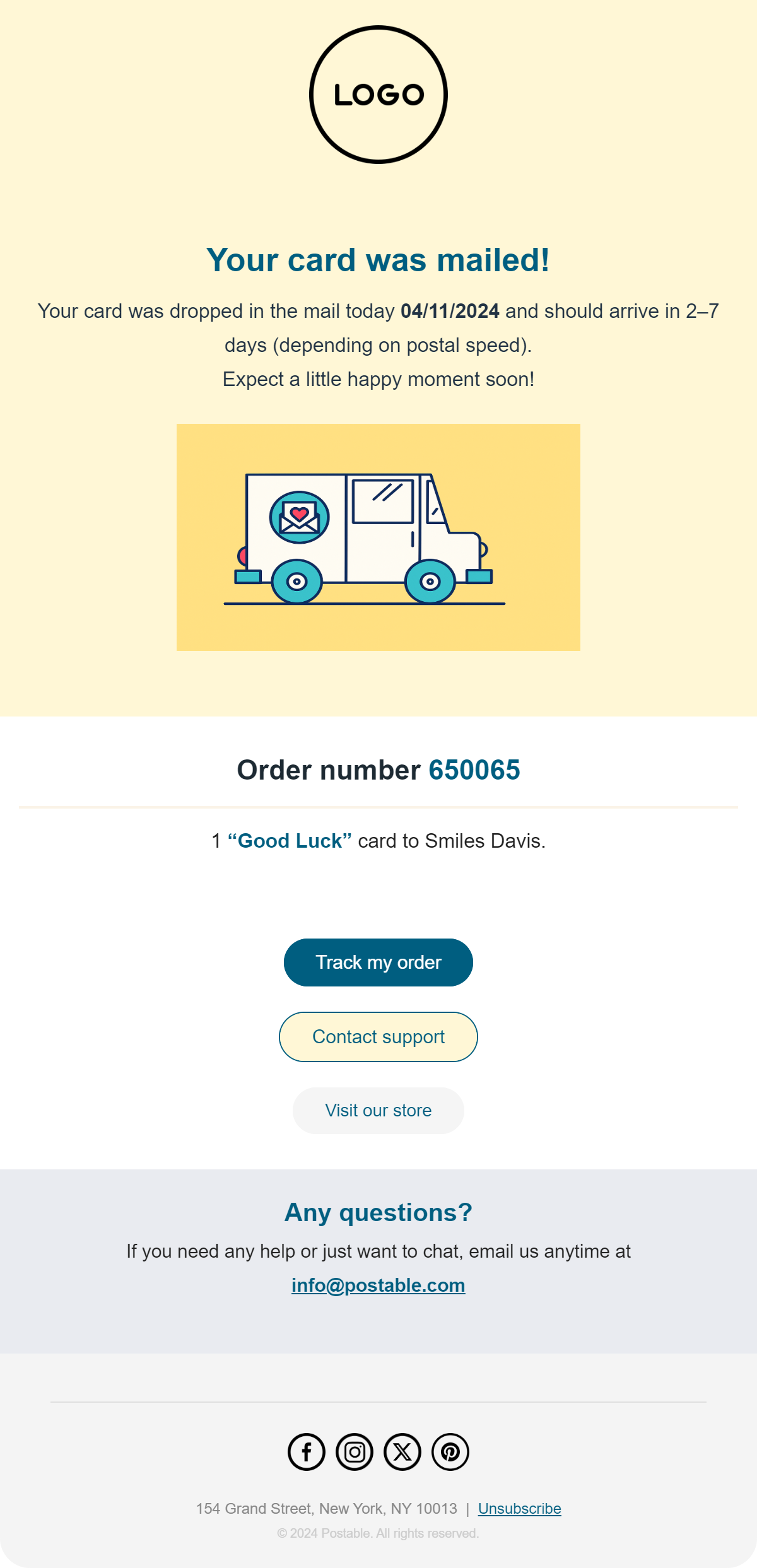 Shipping Update (MJML)