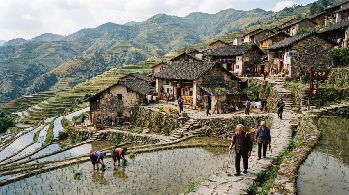 Traditional houses in Siding Village near Mardi Himal
