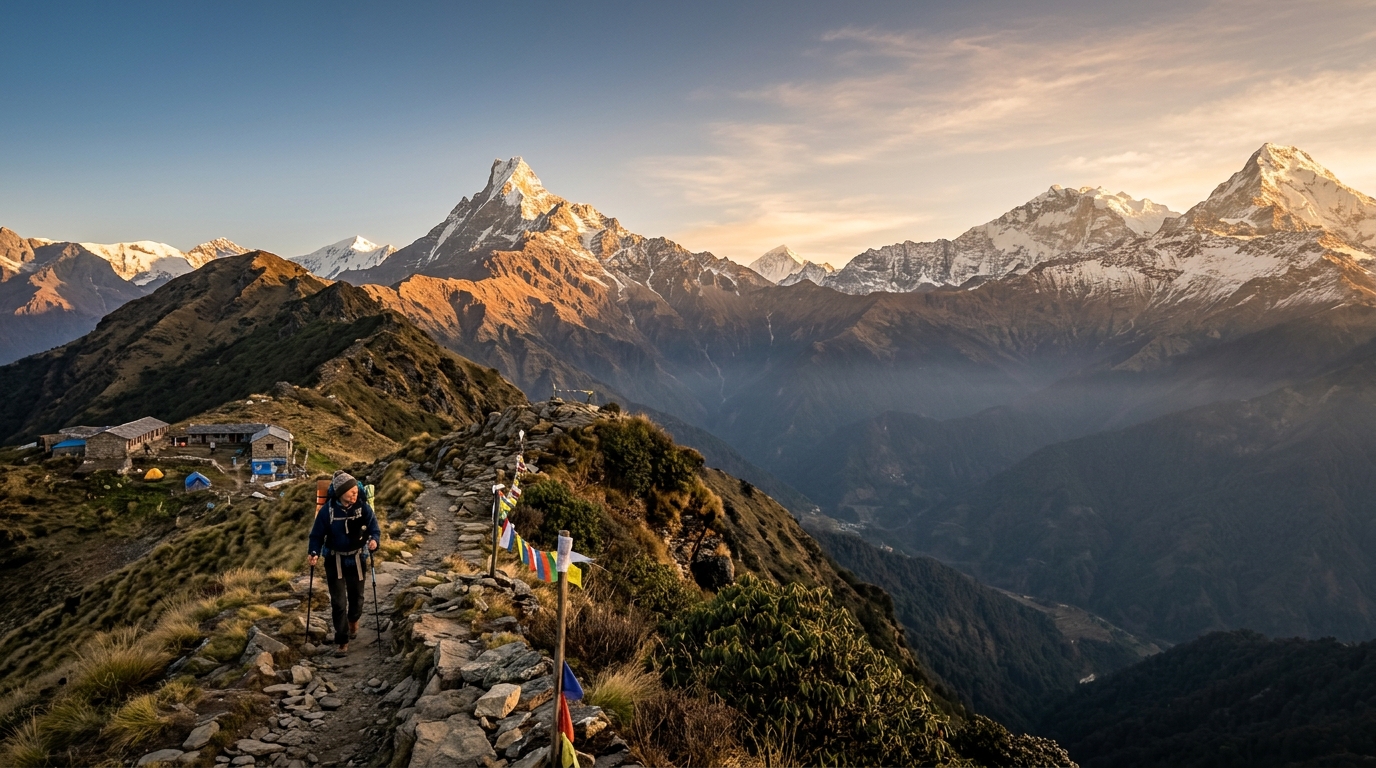 Machapuchare and Annapurna views from Mardi Himal High Camp