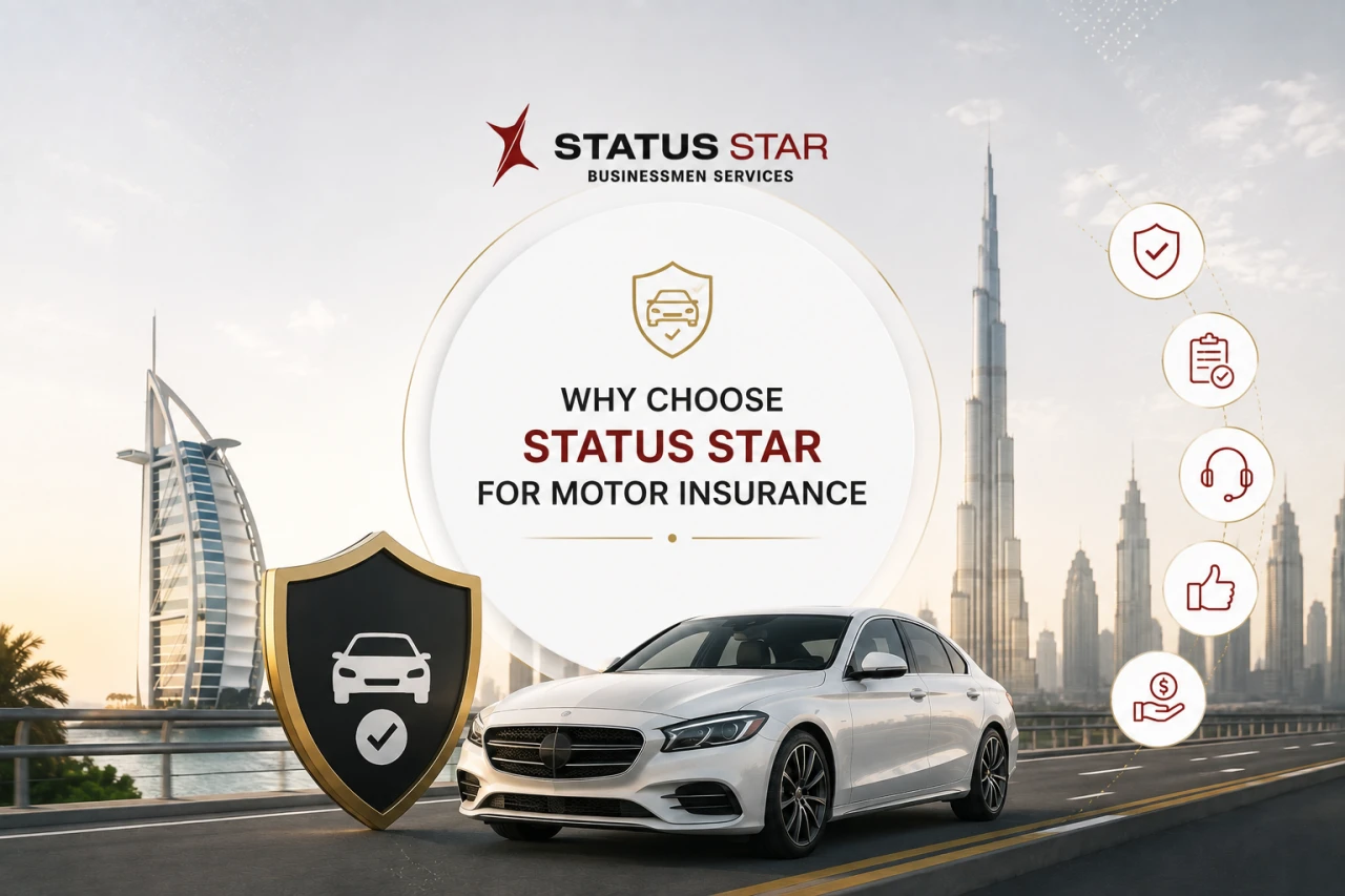Why choose Status Star for motor insurance services with expert guidance and trusted vehicle coverage in the UAE