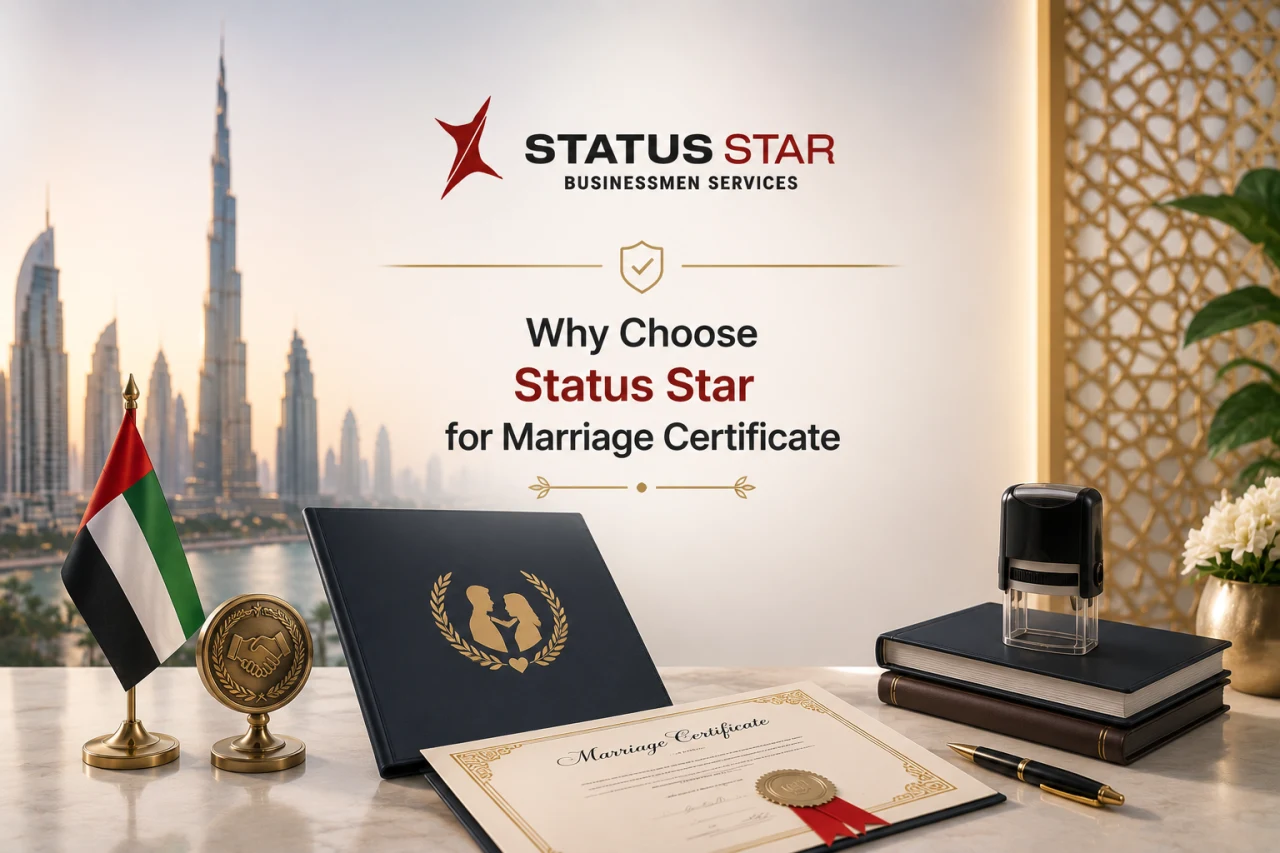 Why choose Status Star for marriage certificate attestation services with expert guidance and reliable document processing in the UAE