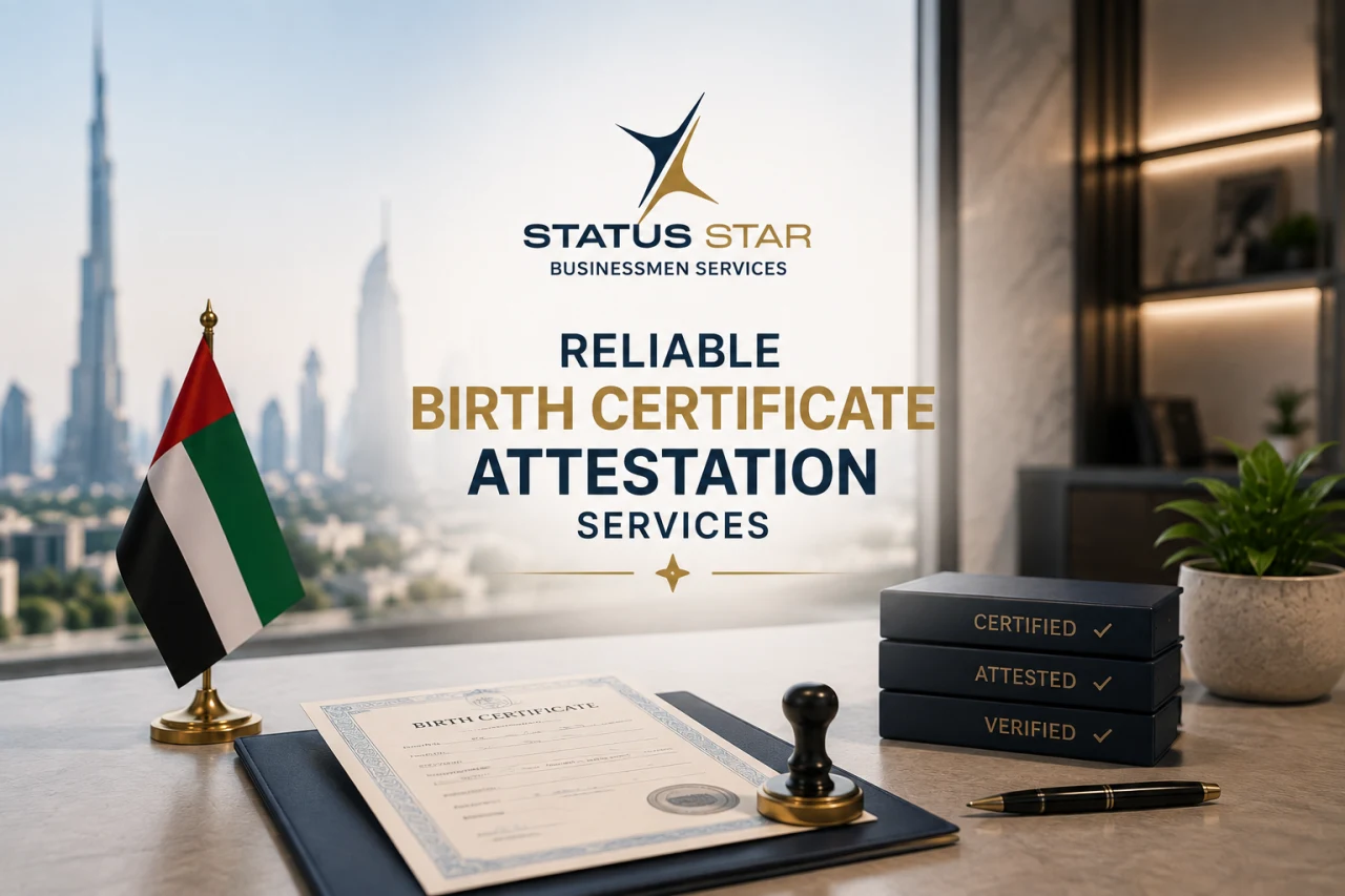 Birth certificate attestation services in UAE by Status Star for official document verification