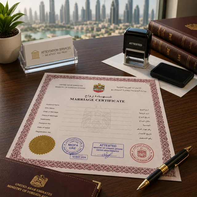 Marriage certificate attestation services in UAE
