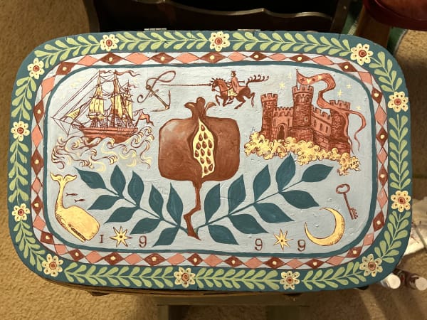 Pomegranate Painted Basket Zgljtd