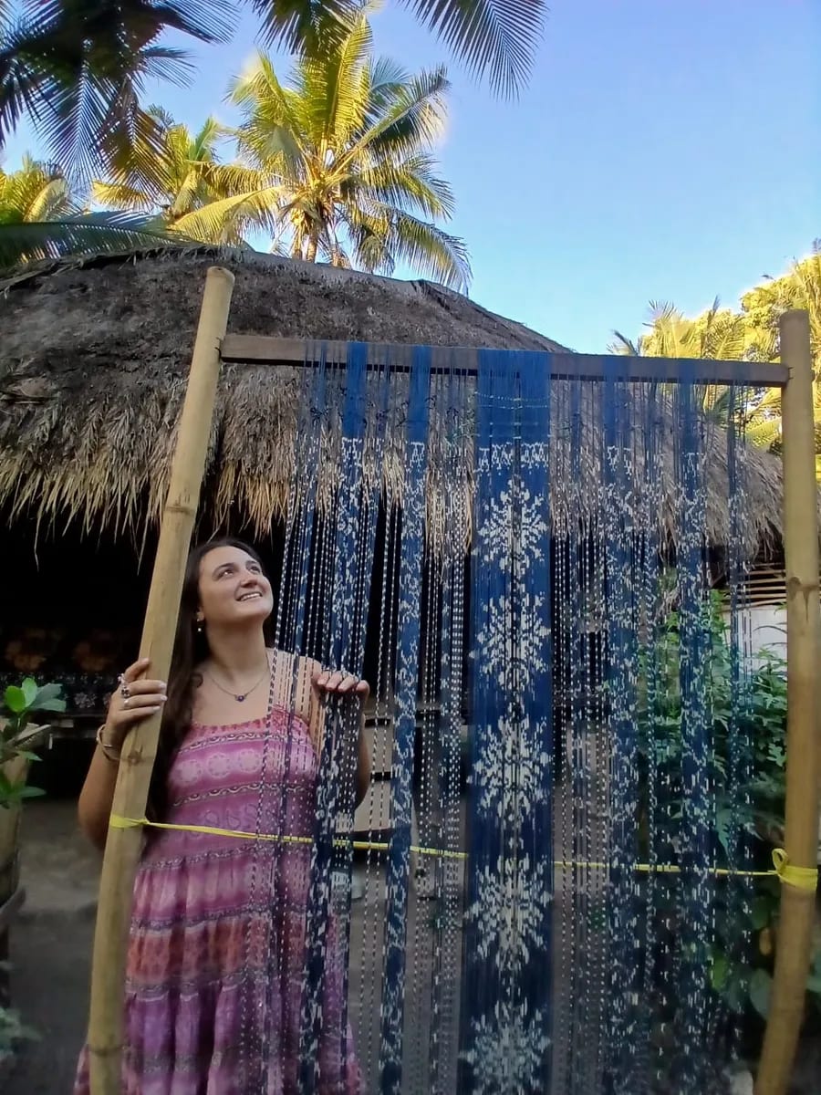 Sydira, the first student at Lepo Lorun weaving school