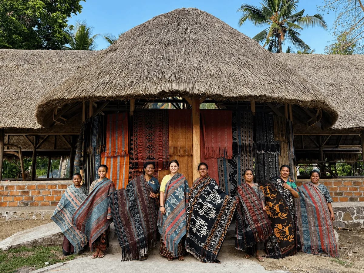 Ongoing textile learning with materials and woven cloth