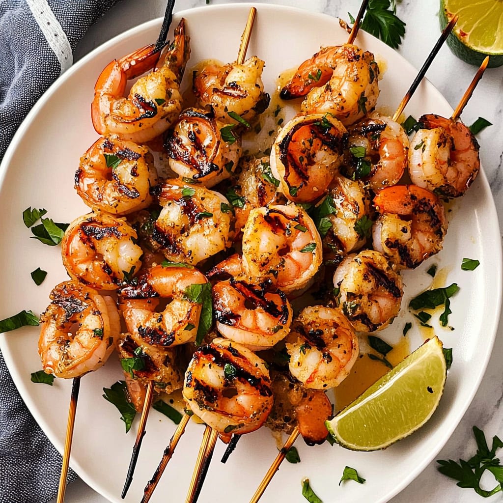 Grilled Shrimp Skewers: Zesty Garlic and Lemon Bliss