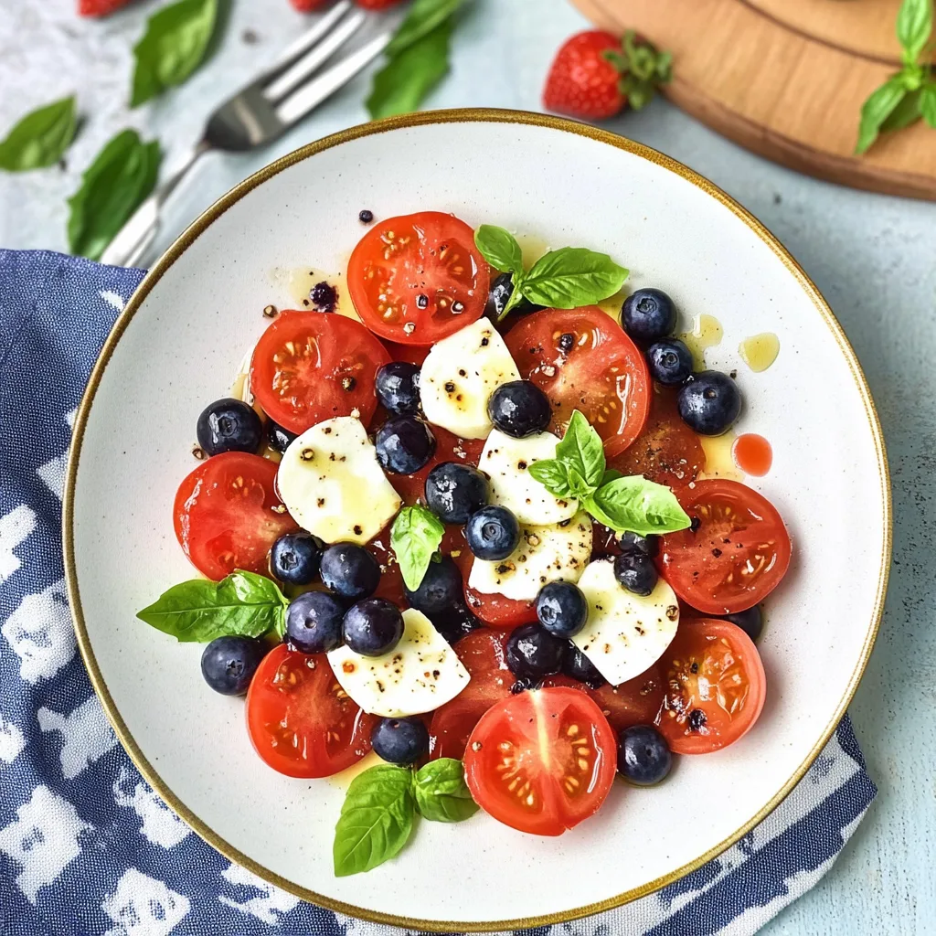 Red White & Blueberry Caprese Salad: A Summer Delight