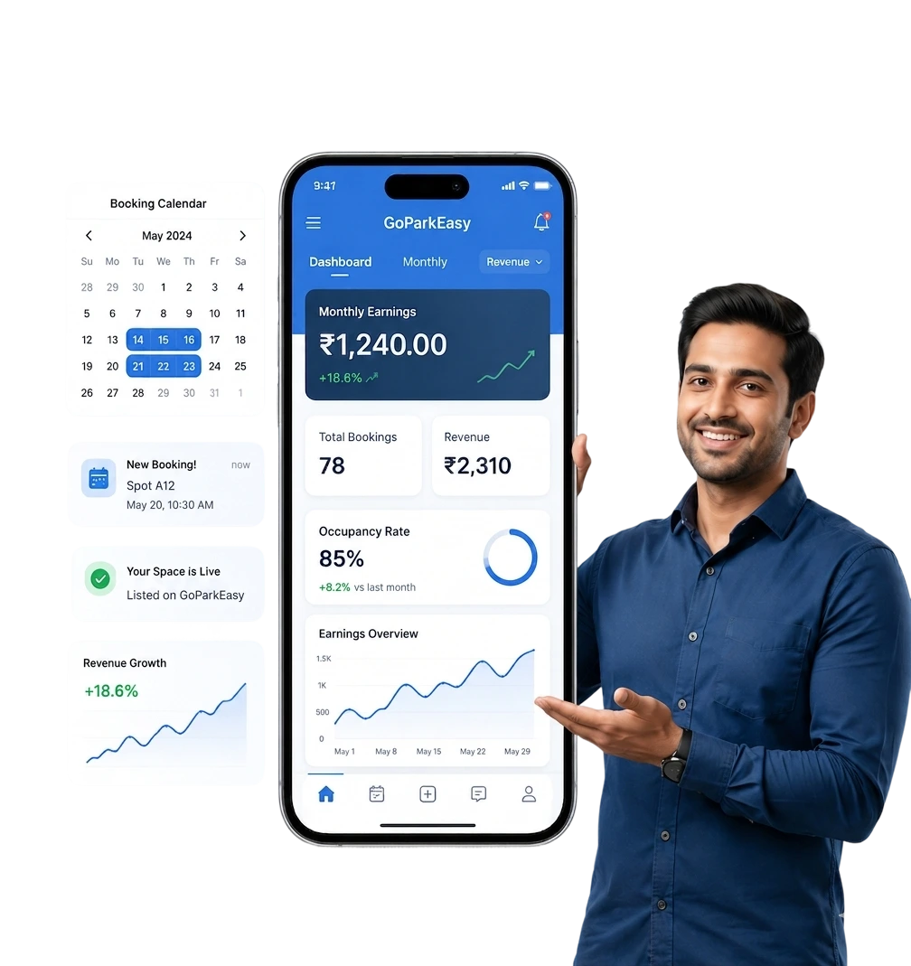 Parking space owner earning with GoParkEasy