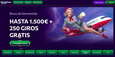 Bono de bienvenida y retiros ágiles en WinAirlines, casino en línea España