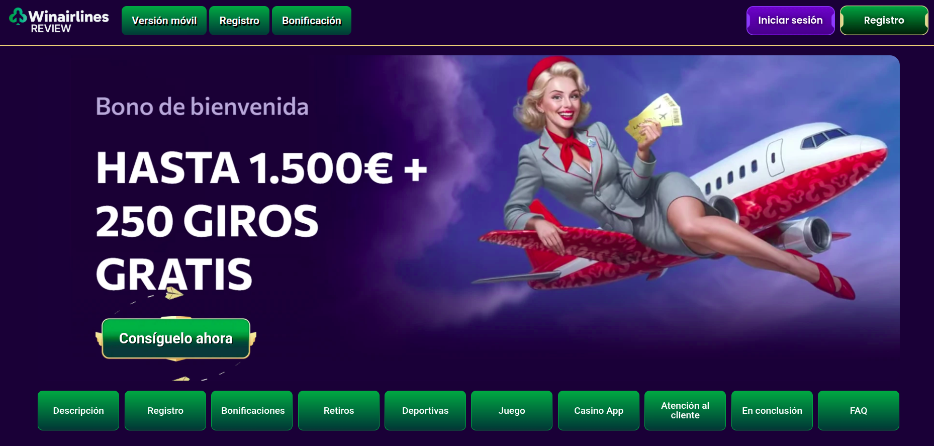 Amplio catálogo y proveedores reconocidos: WinAirlines casino en línea España