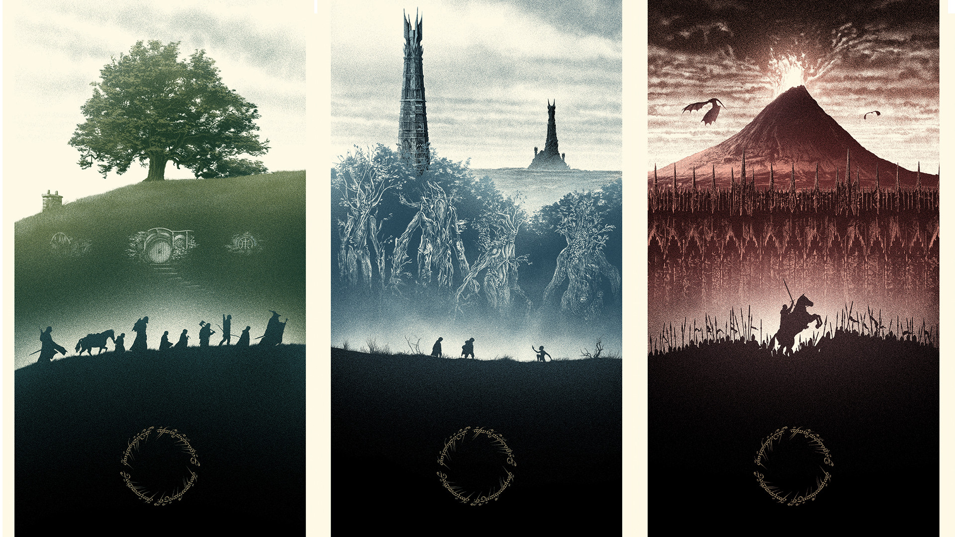 Covers of Tolkien's Middle-earth books