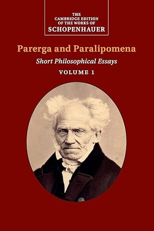 Cover of Parerga and Paralipomena, Volume 1